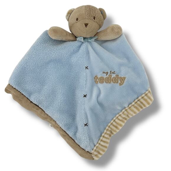 Carters Rattle Bear Lovey Security Blanket My First Teddy Satin Back - Picture 1 of 8